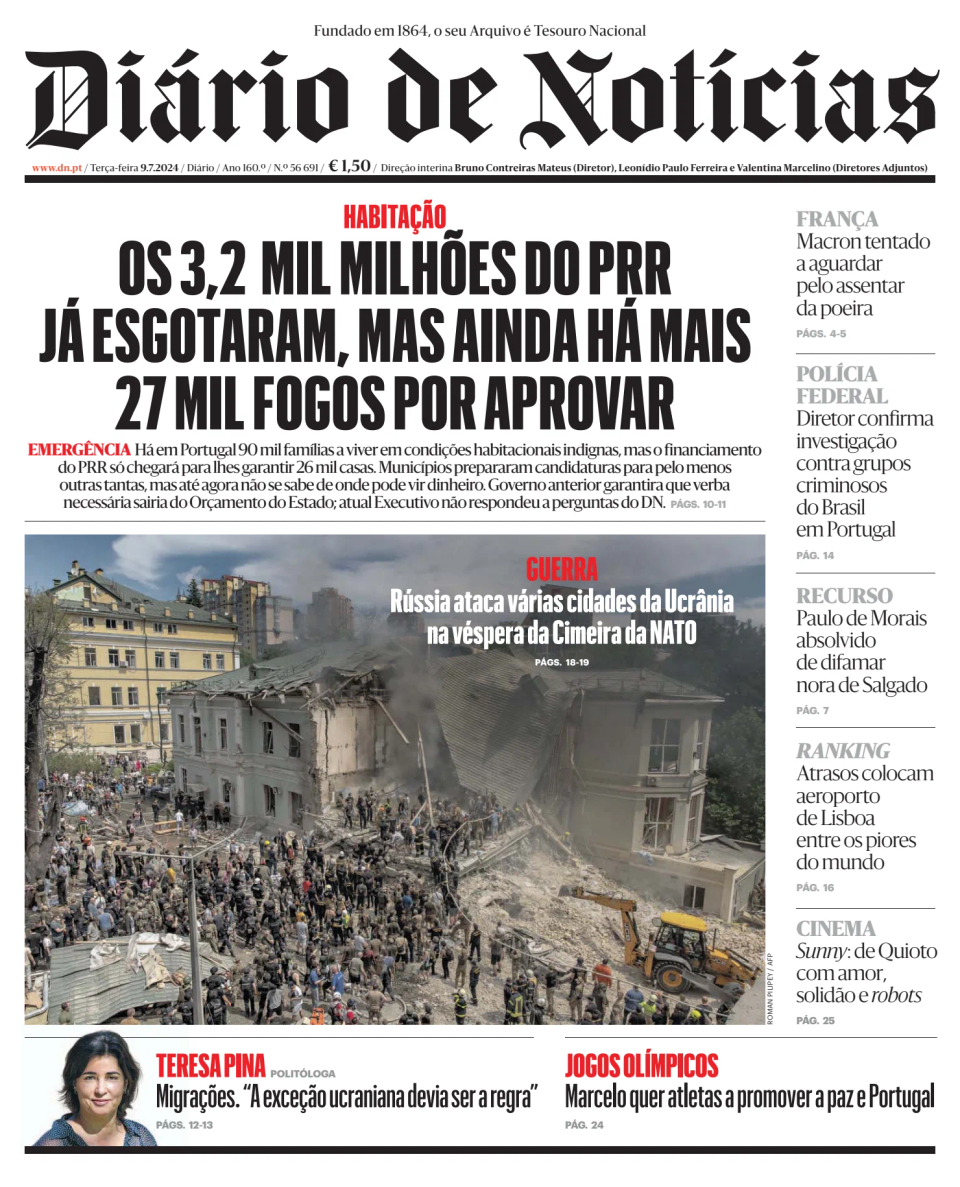 Prima-pagina-Diario de Noticias-edizione-di-oggi-20240709